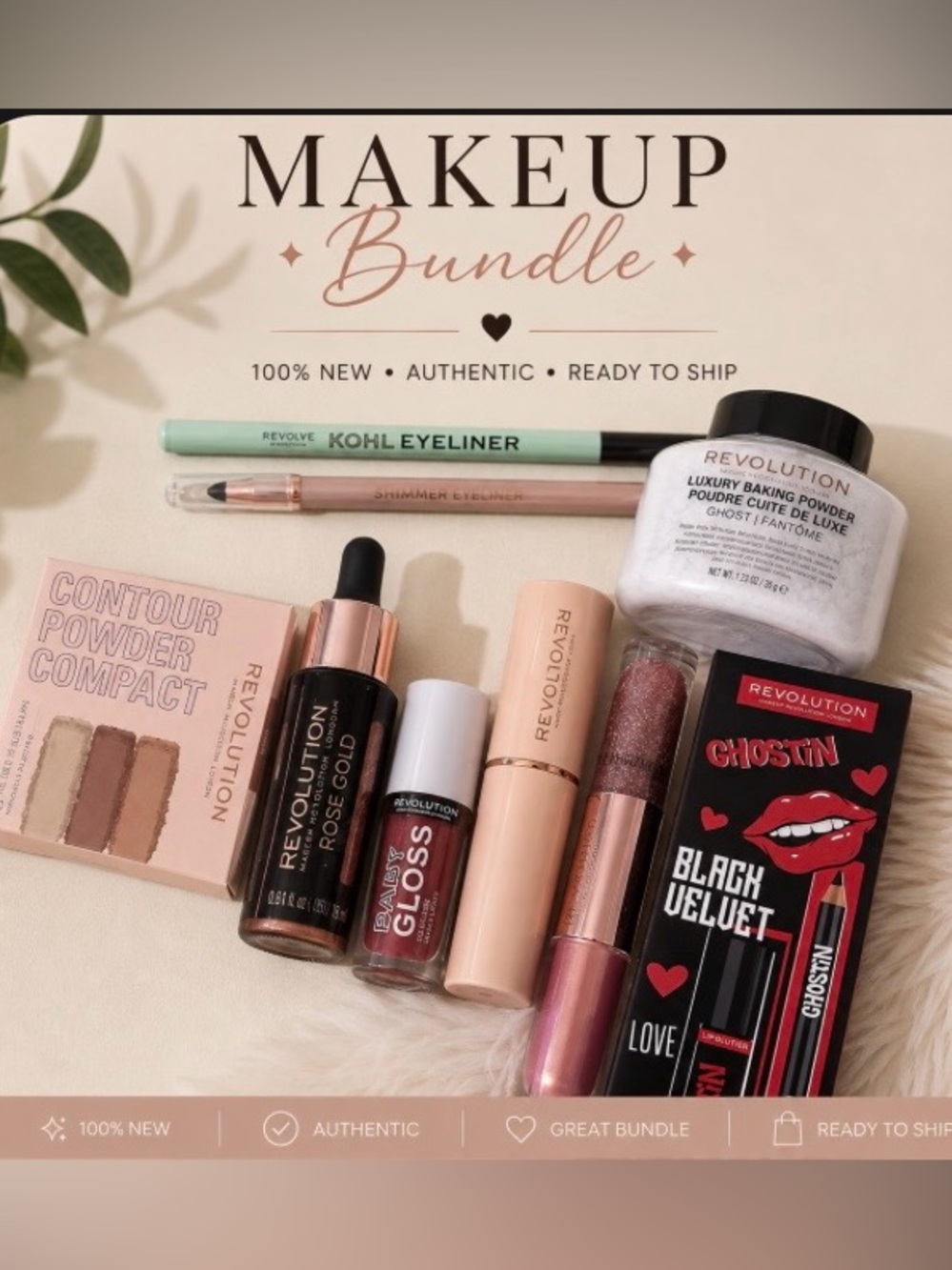 Revolution Makeup Set — Pink, Rose Gold & Black Accents